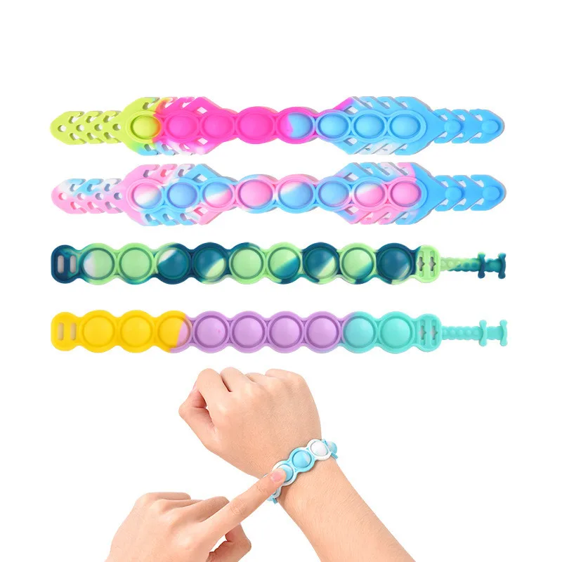 Custom Logo Silicone Sensory Push Pop Toys Stress Reliever Bubble Pop Ball Other kids Toy  Fidget Toys Bracelet