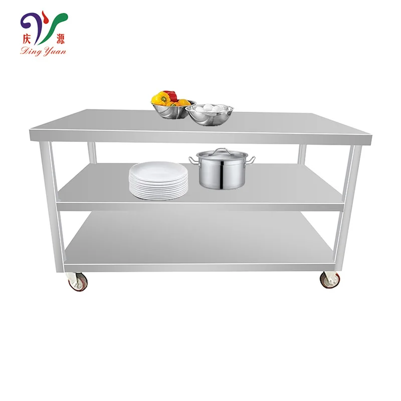 Hot selling Commercial  Assembly Stainless steel kitchen work table restaurant workbench QY-W04
