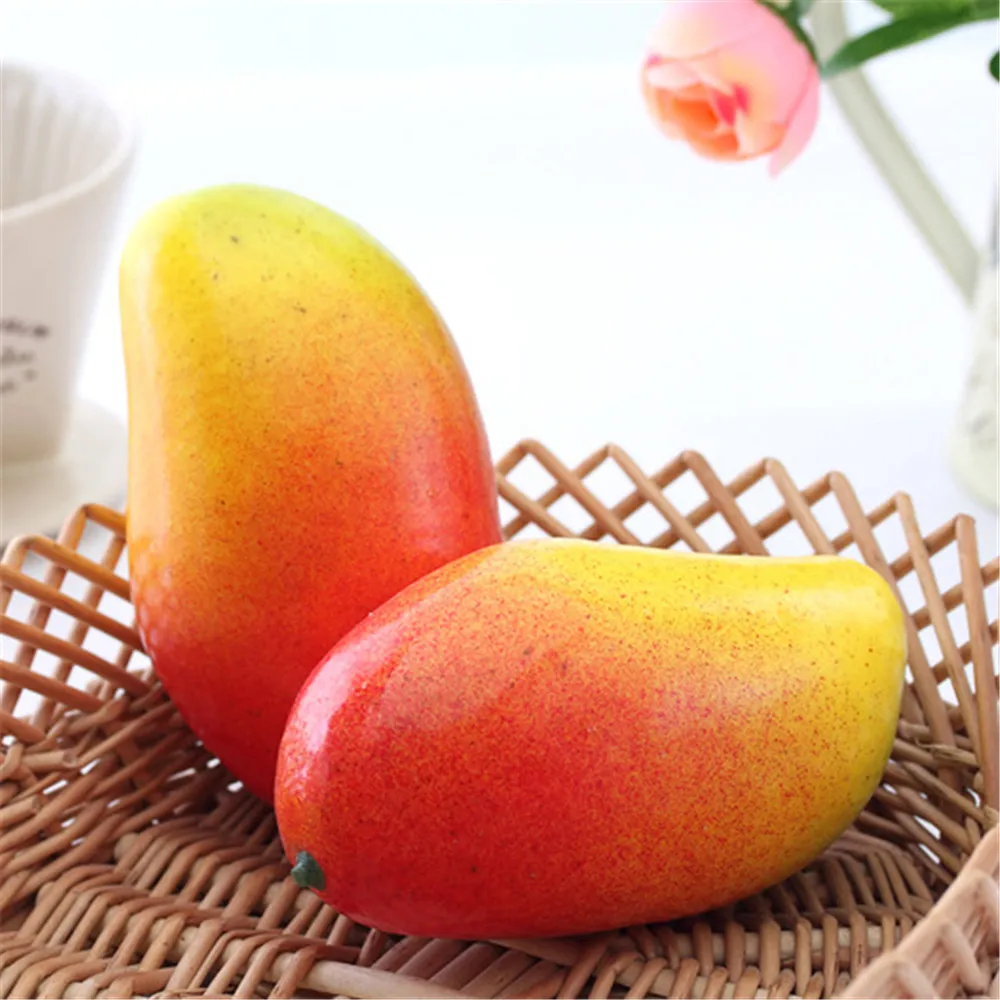 Mango Fake Fruit Artificial Realistic Model Lifelike Decorative Fruits  for House Kitchen Party Decoration Desk Ornament