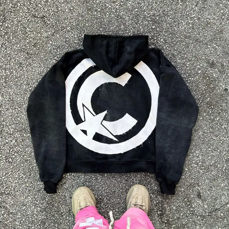 Custom Applique Embroidered Stitching Distressed Unisex Hoodies Heavyweight Oversized Sun Faded Zip Up Acid Wash Hoodie Jackets