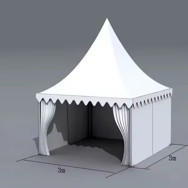 Glamping patio gazebo tent 3x3 outdoor party tent heavy duty canopy pagoda gazebo white aluminum frame canopy tent