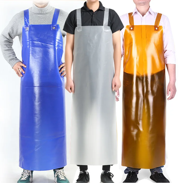 multi-color optional PVC Apron with thick and wearable apron for men and women one-size apron