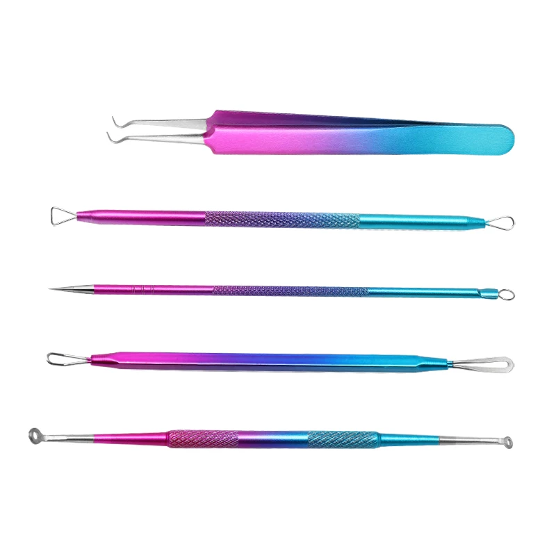 New Arrival GradientRamp Blackhead Remover Pimple Tool Kit Professional Stainless Pimples Comedone Extractor Removal Tool
