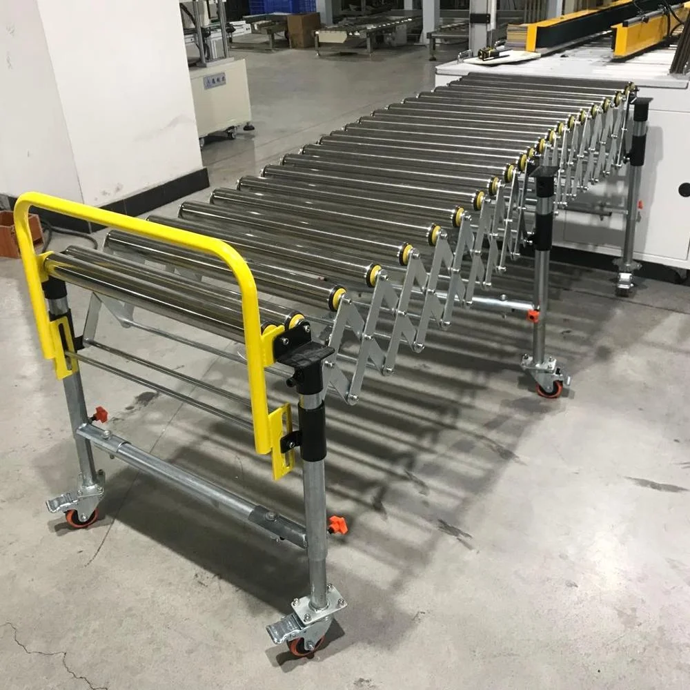 Factory custom powered telescopic flexible roller conveyor