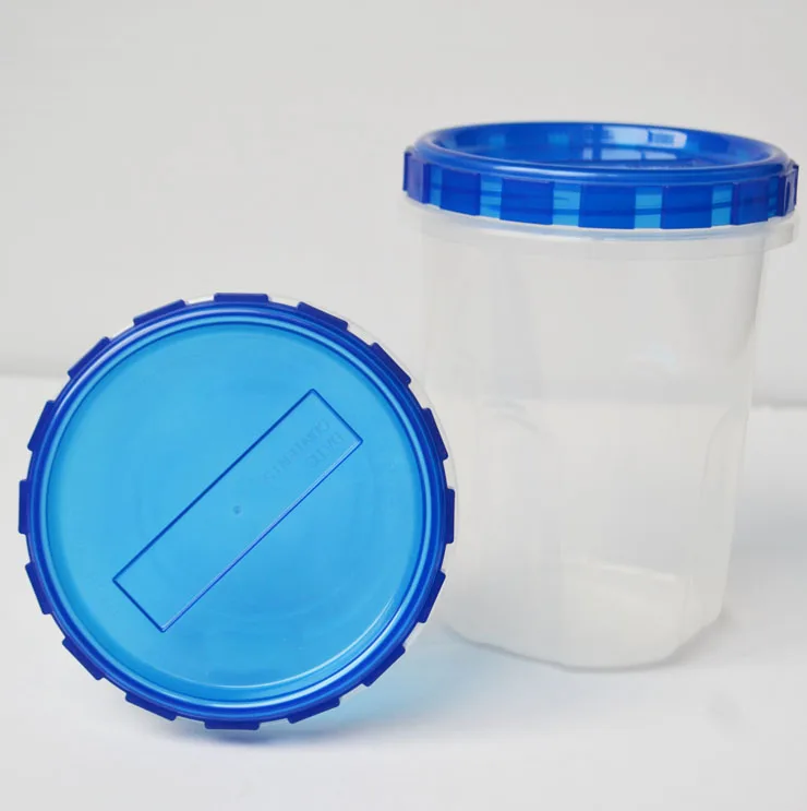 reusable airtight waterproof food grade plastic storage box for candy cookie nuts injection round pp tub with twist lid