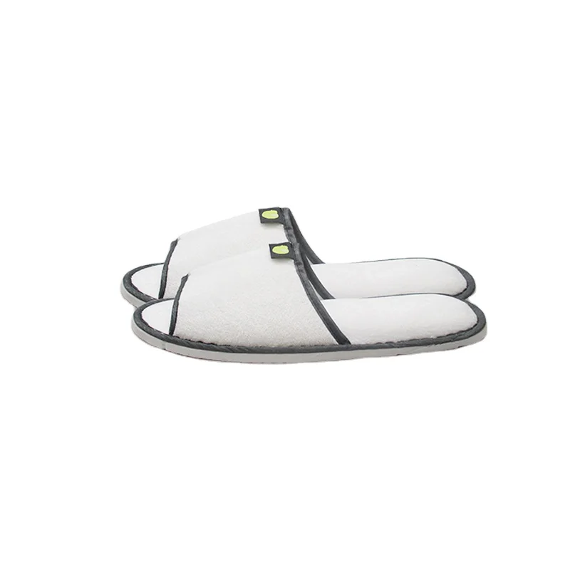 Factory low price hotel cotton velour slipper with hotel logo