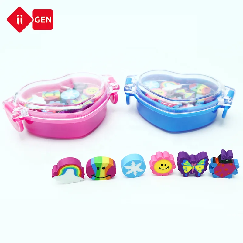 IIGEN Injection molded love box eraser  Animal Mini Erasers for Kids Dust Free School Custom Shaped Eraser For Student