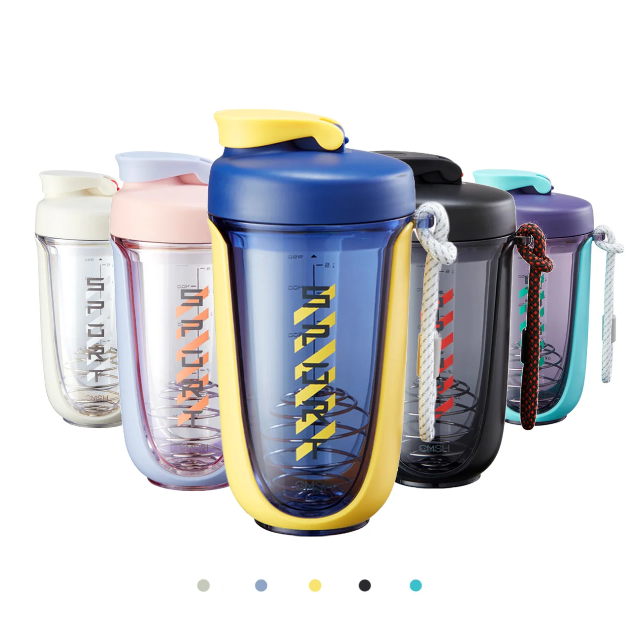 20OZ In Stock Shaker Bottle Optional Colors Plastic Water Bottle with Shaker Ball Milk Shake Protein Powder Shaking Cups in Bulk