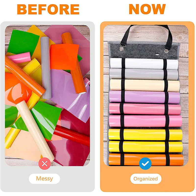 Vinyl Roll Felt Rack, Vinyl Storage Organizing Felt Rack Wall Mount, Gift Wrap Felt Organizer
