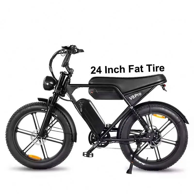OUXI V8 PRO Electric Bicycle Fat Tire  24INCH Double Battery Shimano 7-Speed  Hydraulic Brake 65KM  EU/US/BR Stock