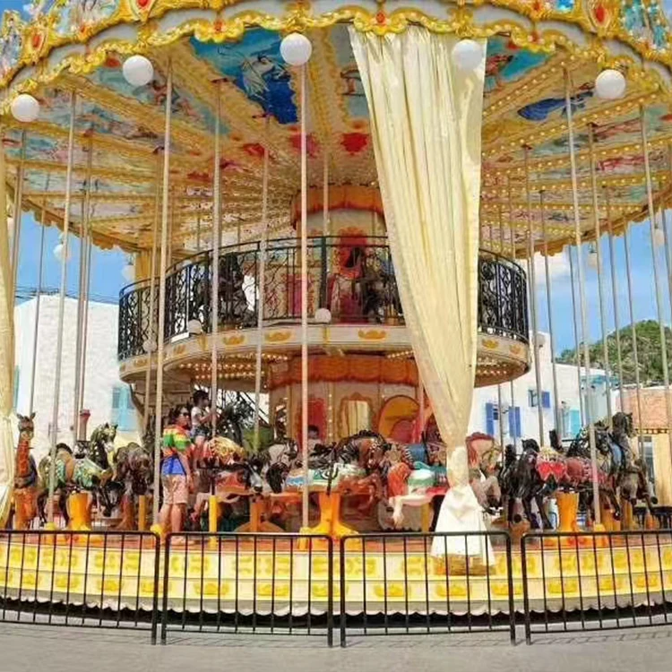 Cheap price kids Double Decker carousel Amusement Park rides merry go round ride carousel for sale