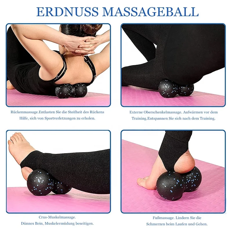 New Chooyou Custom Logo Foam Recyclable Peanut style Home Gym Equipment Double Therapy Massager Epp Material Yoga Massage Ball