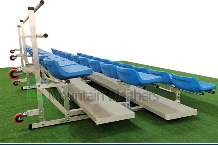 MCAB-3F 3 Rows Outdoor Metal Grandstand Aluminum Bleacher With Wheels Tribune Seating