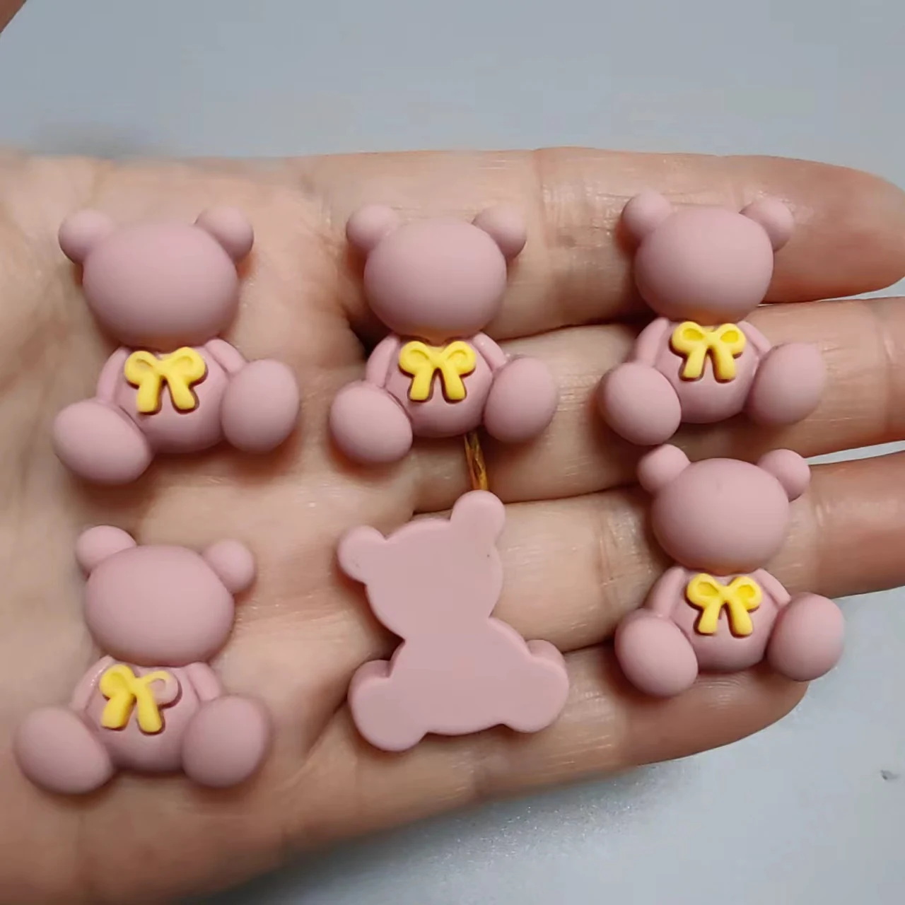 New Soild Color White Green Crooked Head Bow Tie Bear Diy Hair Accessories Phone Case Computer Decorations Parts Bulk Supply