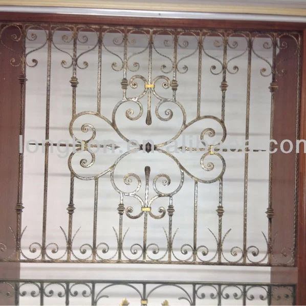 Топ продаж кованого железа дизайн окна гриль