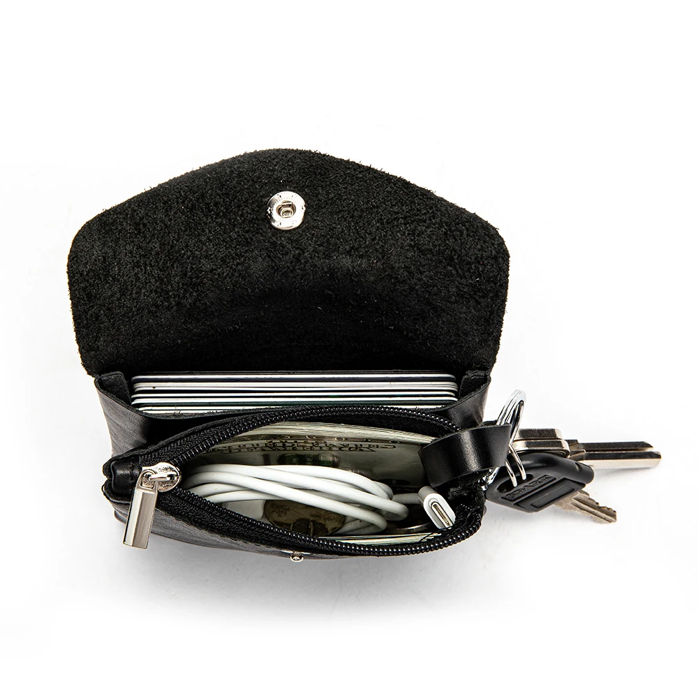 WESTAL Cowhide Leather Zipper Coin Purse Card Holder Wallet Women Leather Small Wallet Leather Coin Purse