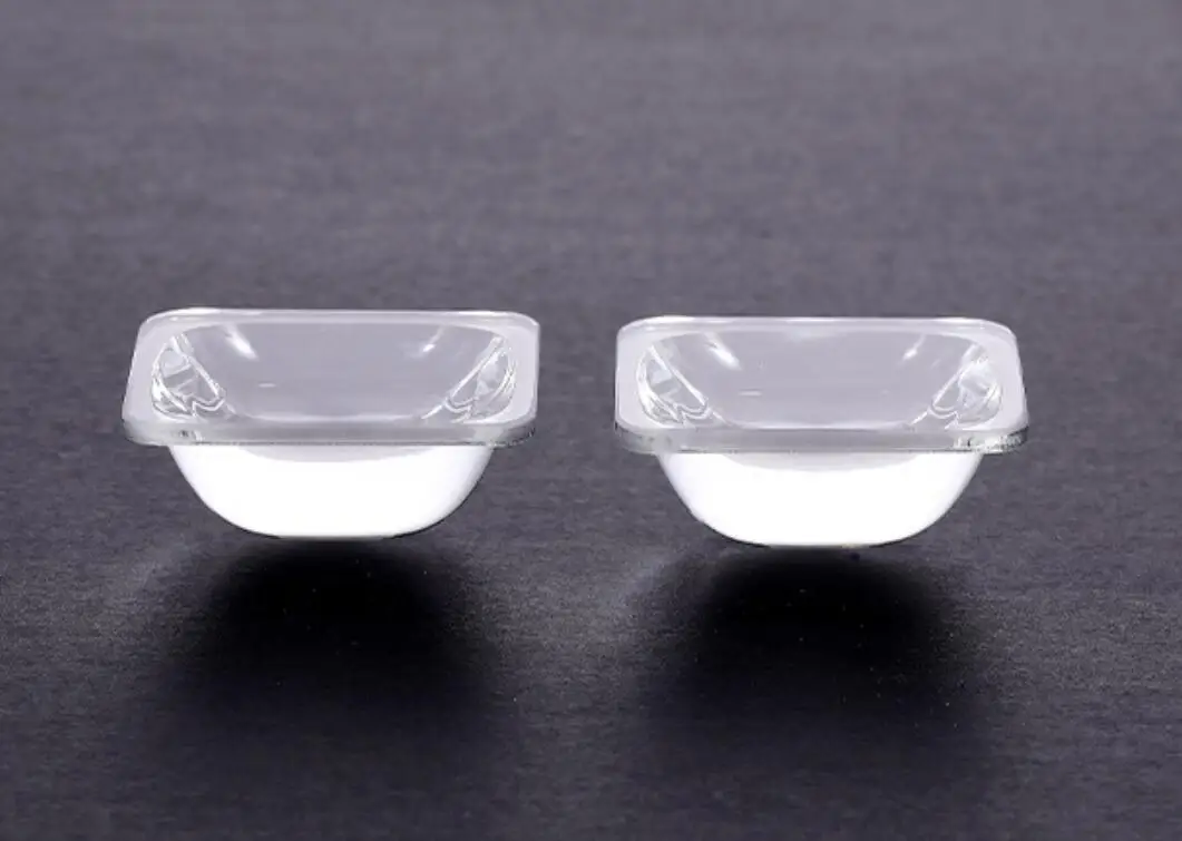 Rectangular lens 45mm wide 35mm factory direct supply LED car lamp lens high borosilicate optical convex glass