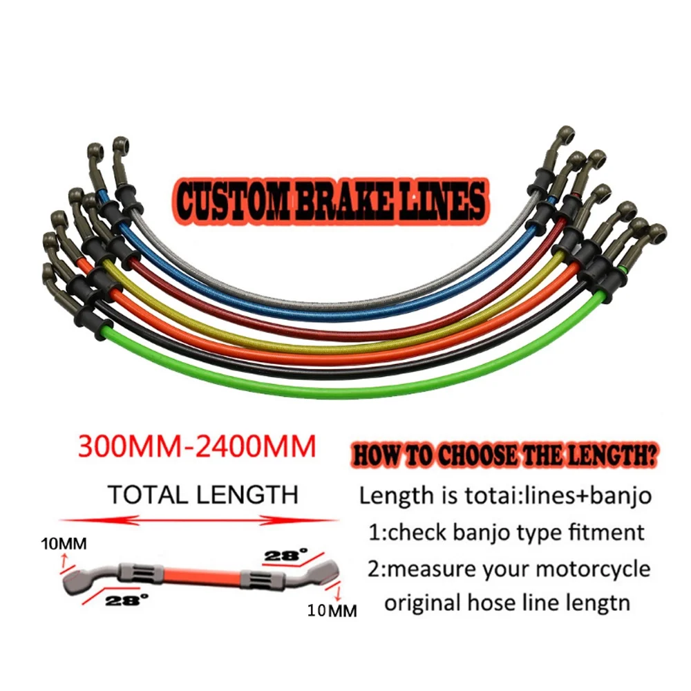 PTFE Hose Assembly Factory Sale DOT Approved Industrial Automotive Brake Line Hoses Hydraulic Pipe for motorcycle ATV Dirt Bikes