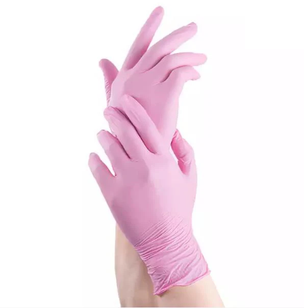 Hot sale Pink Nitrile Gloves Laboratory Work Nitrile Inspection Gloves