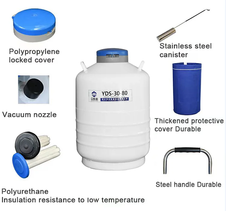 YDS-35-80 liquid nitrogen tank 35L ln2 Al Alloy gas cylinder for transport and storage
