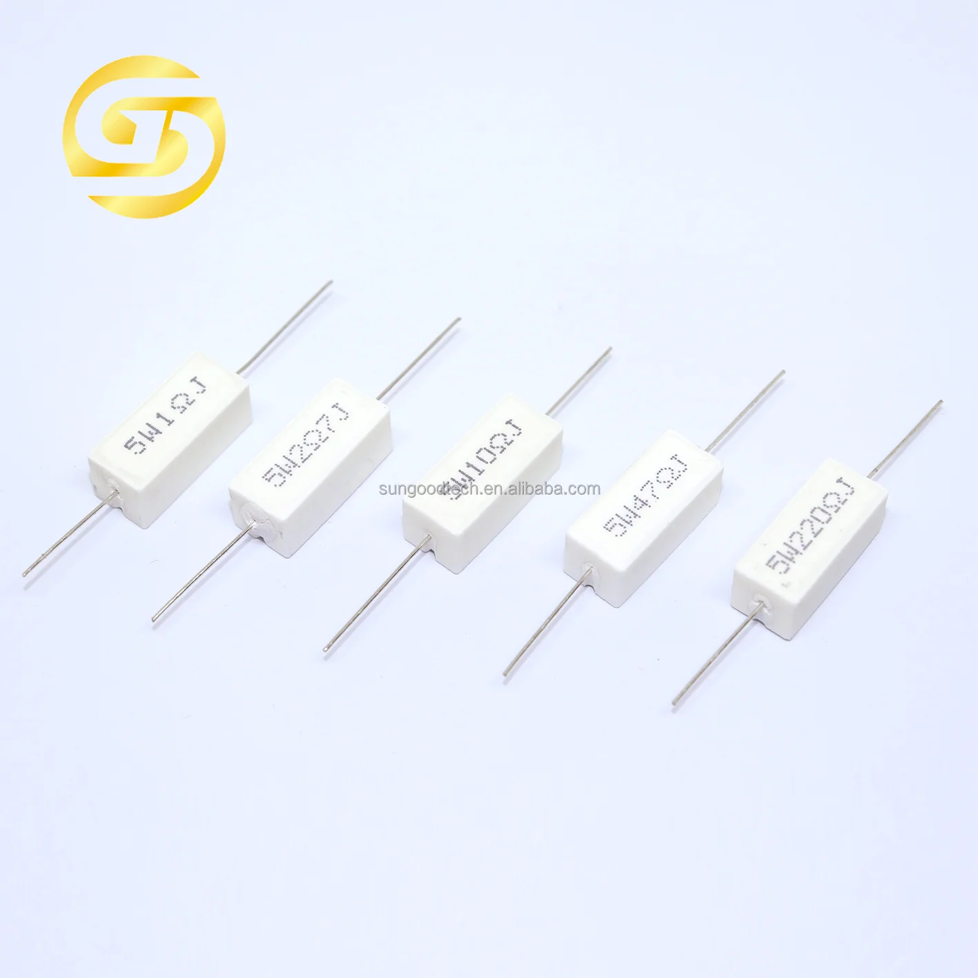 Cement Resistor 5W 220ohm 5W220RJ 5 watts 220R ceramic resistor axial type with leads