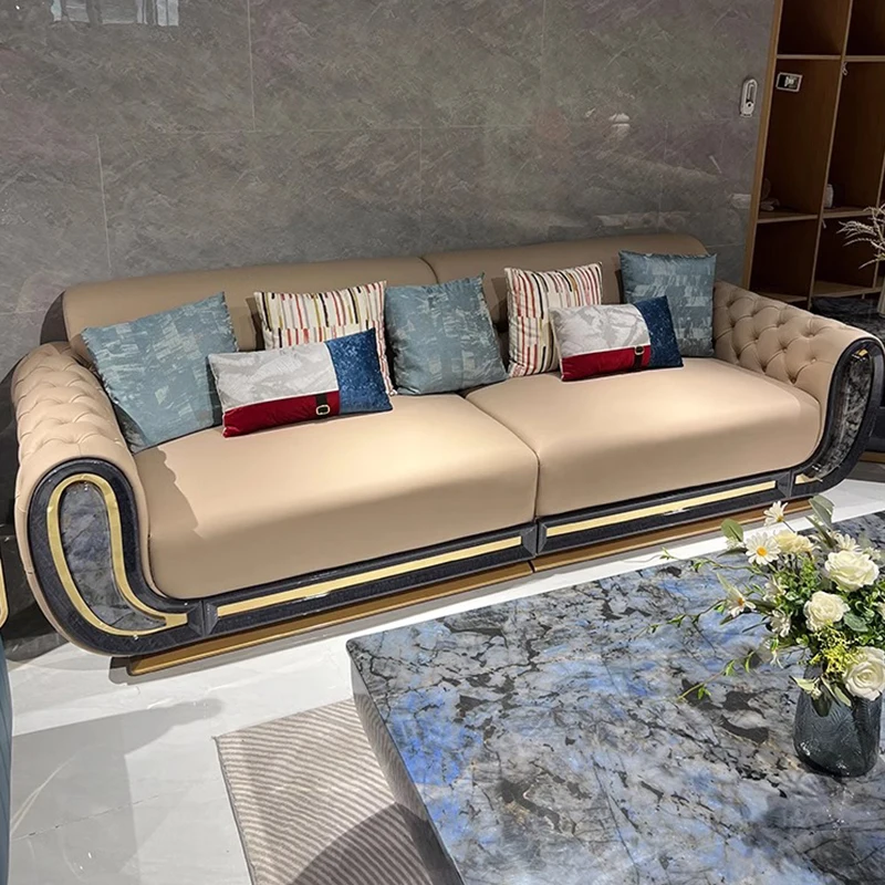 Italian style light luxury high-end texture leather office sofa multi-functional combination officehave furniture Office sofa