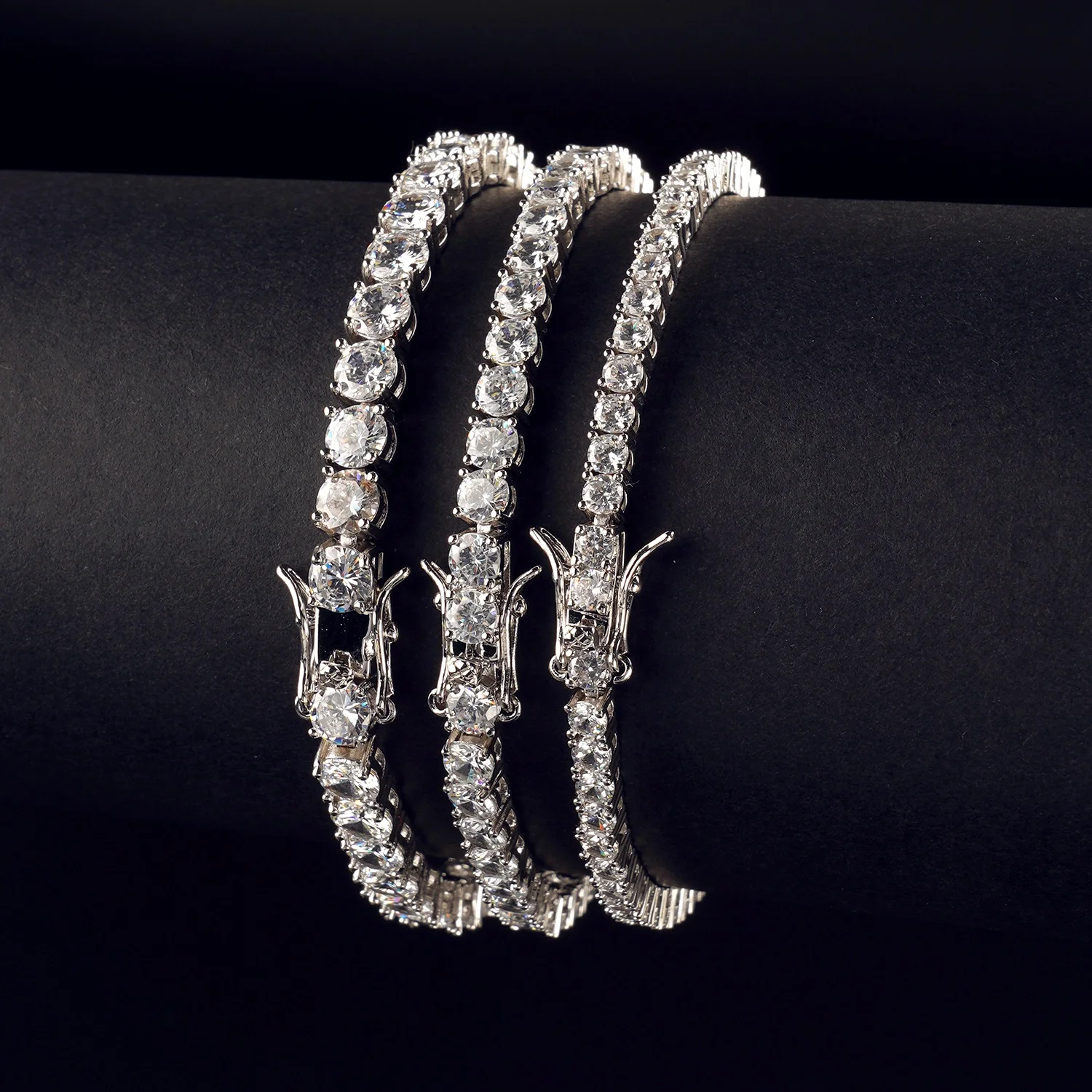 Juncheng Brass Gold Plated Men Women Wholesale Chain CZ Zircon Cubic Zirconia Diamond Tennis Bracelet