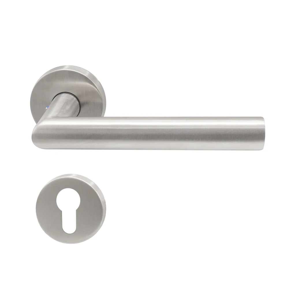 Stainless Steel Tube Door Handle With Plastic Substructure For Wooden Door
