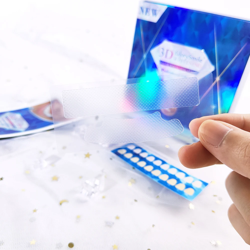 Private Label HP Teeth Whitening Strips No Bubble Dry No Slip Tooth Bleaching Strips