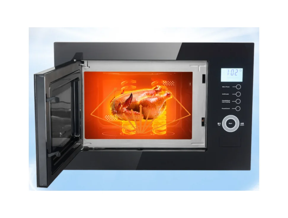 Black smart microwave oven Household automatic embedded touch stainless steel large flat panel high quality microwave oven 25L