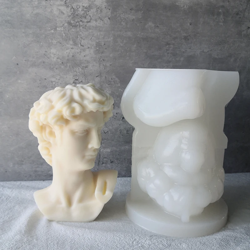 3D DIY Aromatherapy Material Silicone Molds David Plaster Portrait Candle Mold