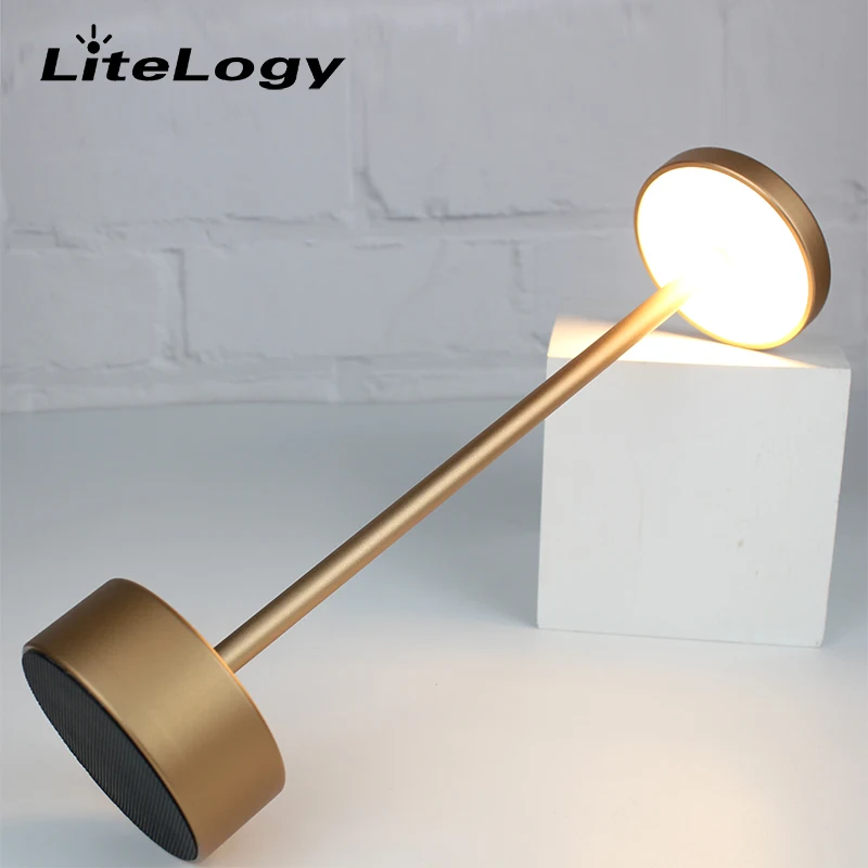 Сенсорный контроль затемнения USB LED аккумуляторная беспроводная металлическая настольная лампа с