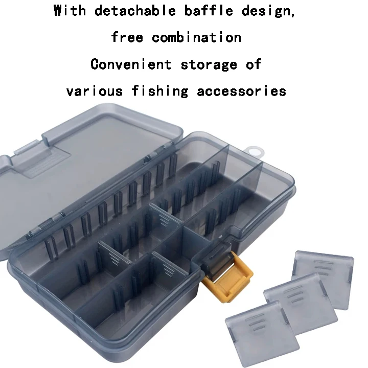 Taigek  Solid Waterproof Gun Color Multifunctional Fishing Accessory Lure Box Container