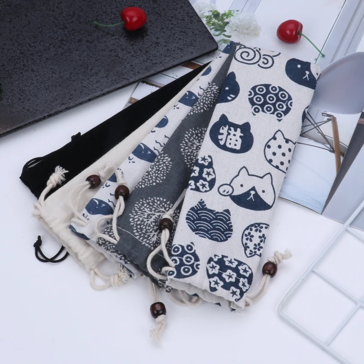 
Reusable Stainless Steel Office Utensil Portable Metal Knife Fork Spoon Drinking Straw Travel Cutlery Set With Bag 