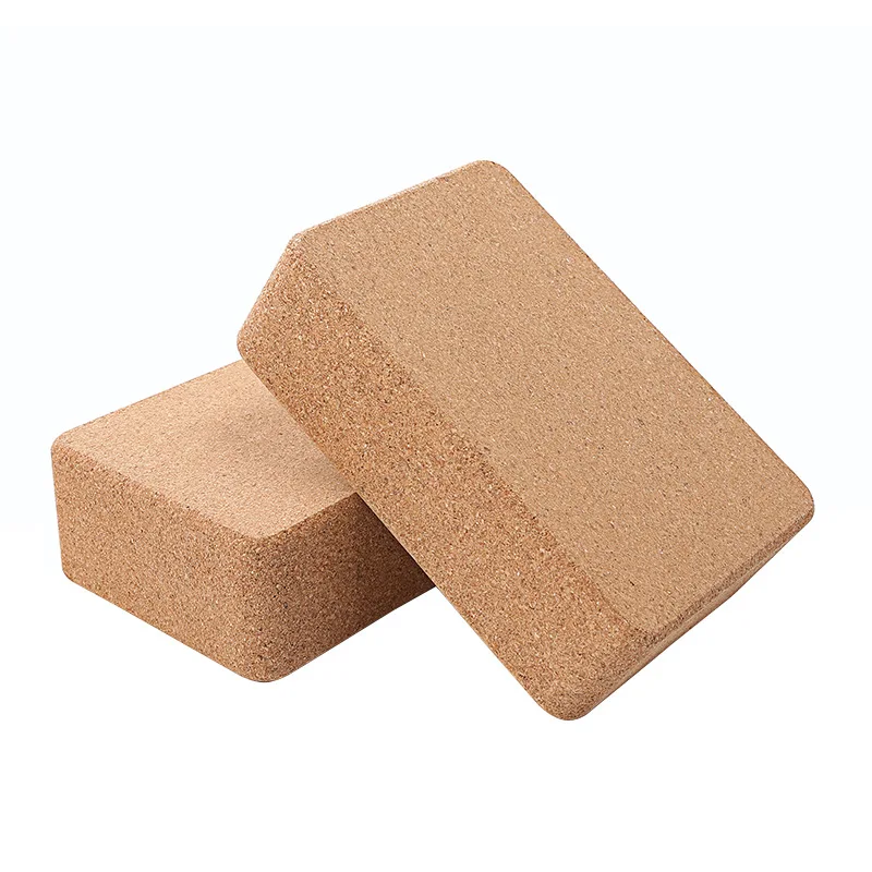 Custom Logo High Quality Natural Eco-friendly  Durable 3*6*9 Inch Sports Fitness Cork Yoga Block  for Yoga Club