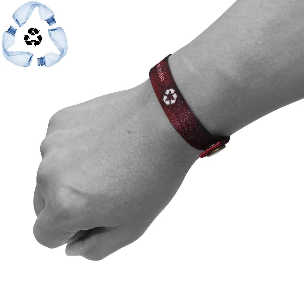 Eco friendly OEM ODM Recycled plastic RPET wrist bands for school