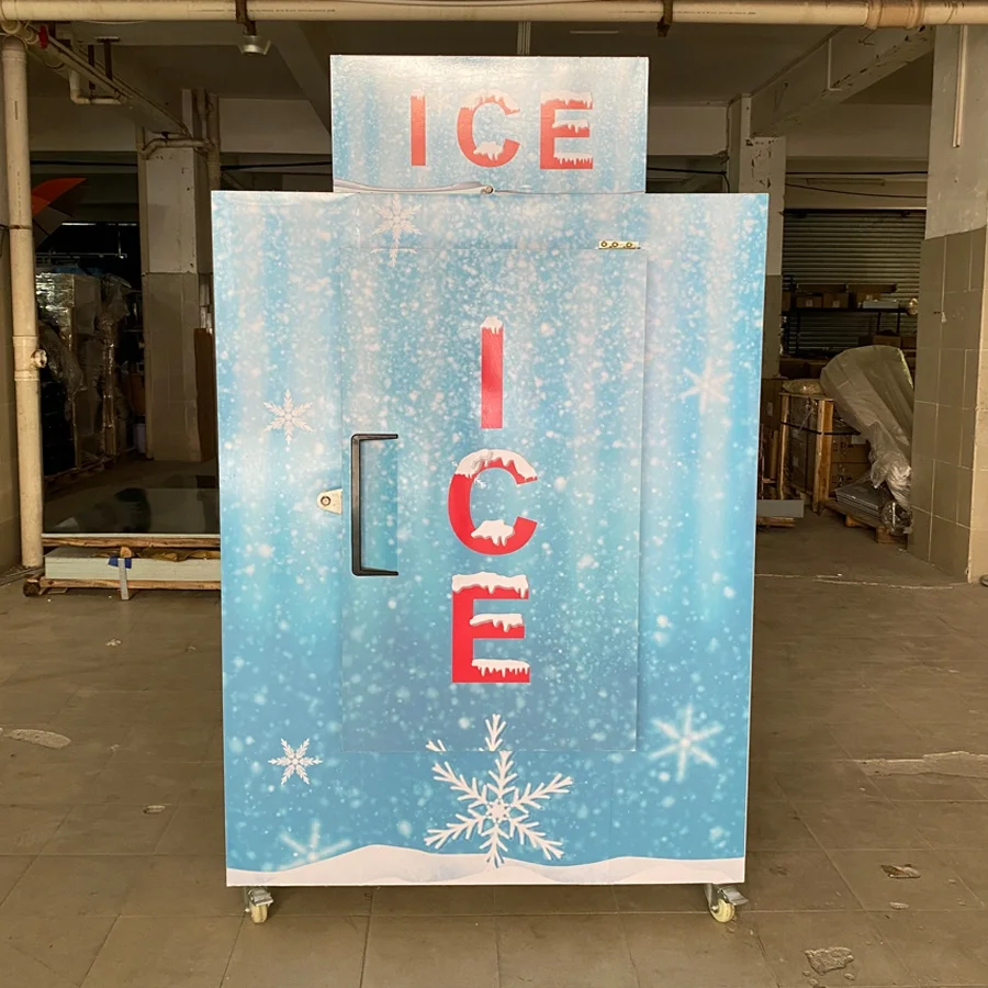Refrigerated 1 door bagging Ice storage merchandiser freezer unit
