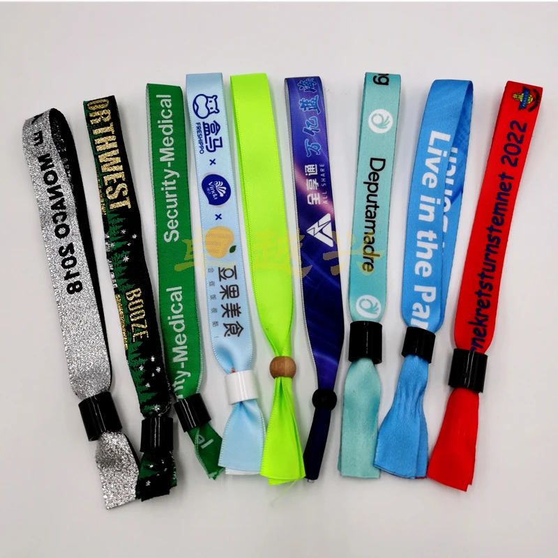 Polyester Handmade Fabric Woven Cloth Wristband Wrist Band For Festival Event Fabric Bracelets