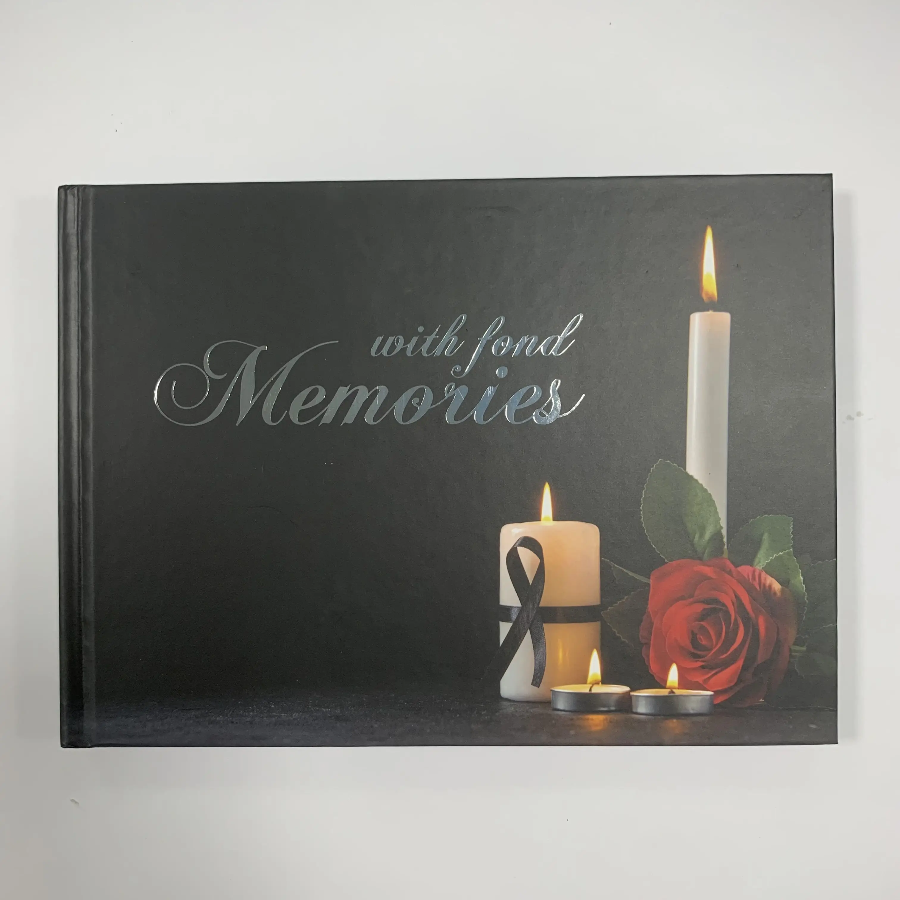 SM-ZL007 high quality funeral register book set for memory, funeral guest book for condolence