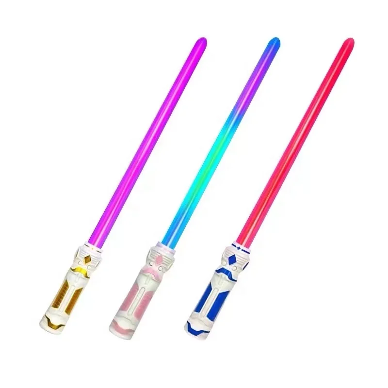 Telescopic Colorful Luminous Fluorescent Laser Flashing Rod Boy Space Laser Sword Toy