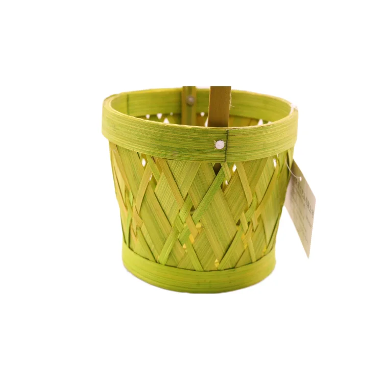 Nice Yellow lady  flowers candy fruit bamboo mother day girls gift basket with lining