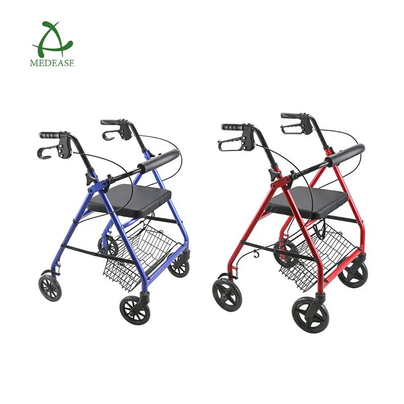 High Quality Aluminum Rollator Walker Folding 4 Wheeled Aluminum Walker Rollator