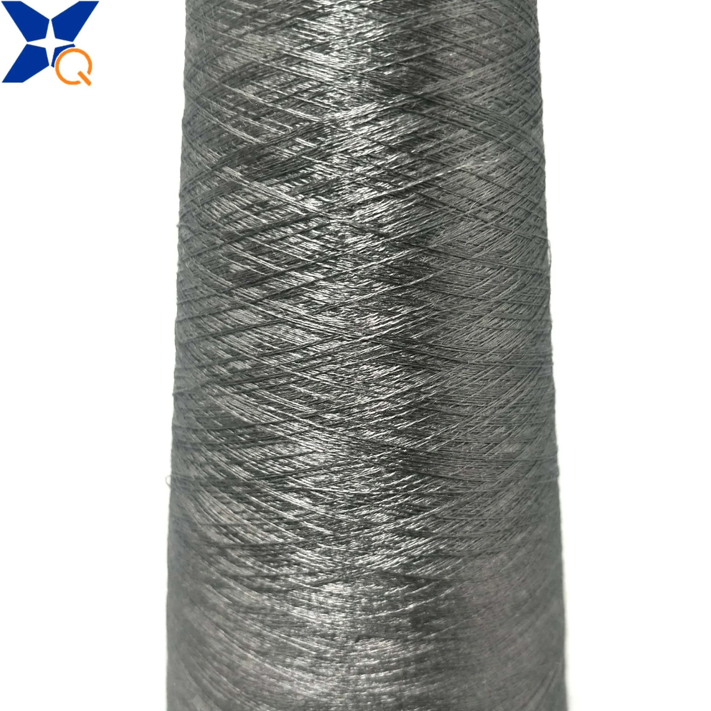 Conductive Grey ultrafine Nm11/2plies 100% stainless steel staple fiber ring spun yarn  glass mould car metal fiber casing