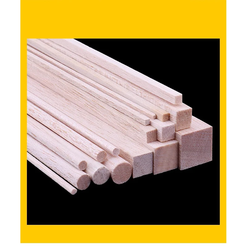 Supplier 1Mm-12Mm Natural Wood Colour Office Building Strip Solid Balsa Woods Timber For Plane Kit
