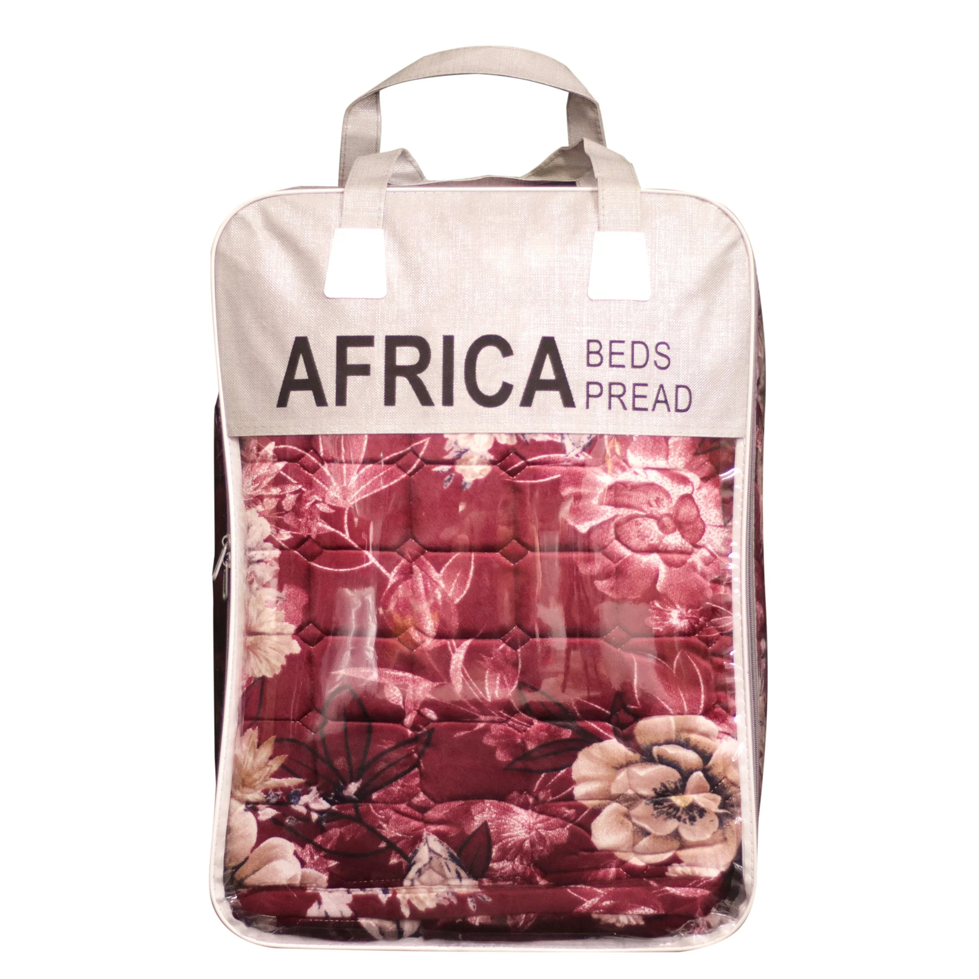 wholesale cost-effective pvc bag with nylon zipper for hold raschel blanket