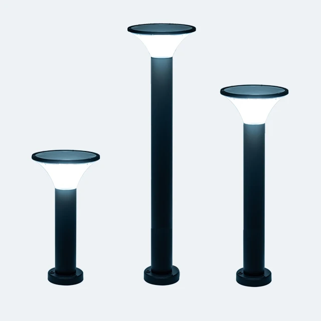 with CE 170mm 800mm 5w 7w solar bollard 3 colour changing led lights