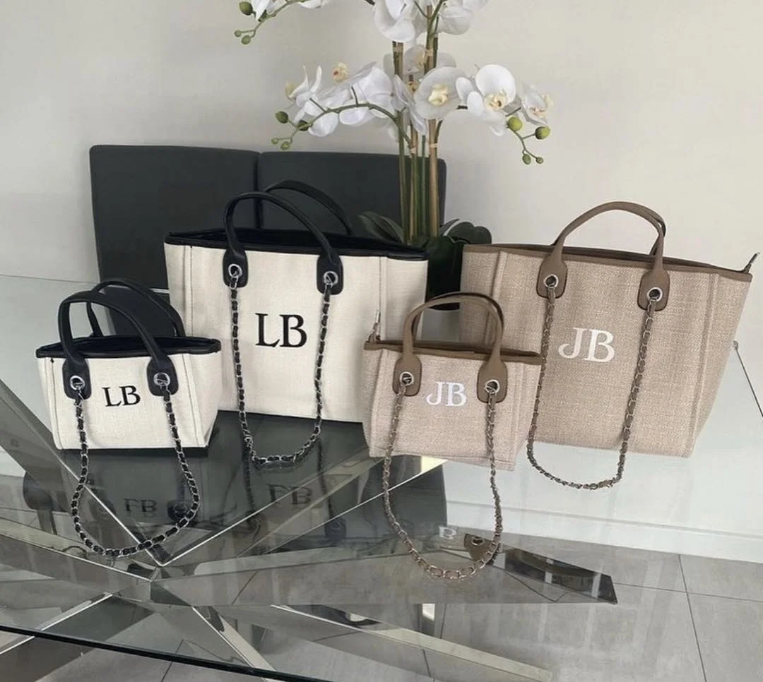 2022 Fashion Canvas Tote Bag High Quality Luxury Handbag Travel Shoulder Bag Multipurpose  Purse with Chain