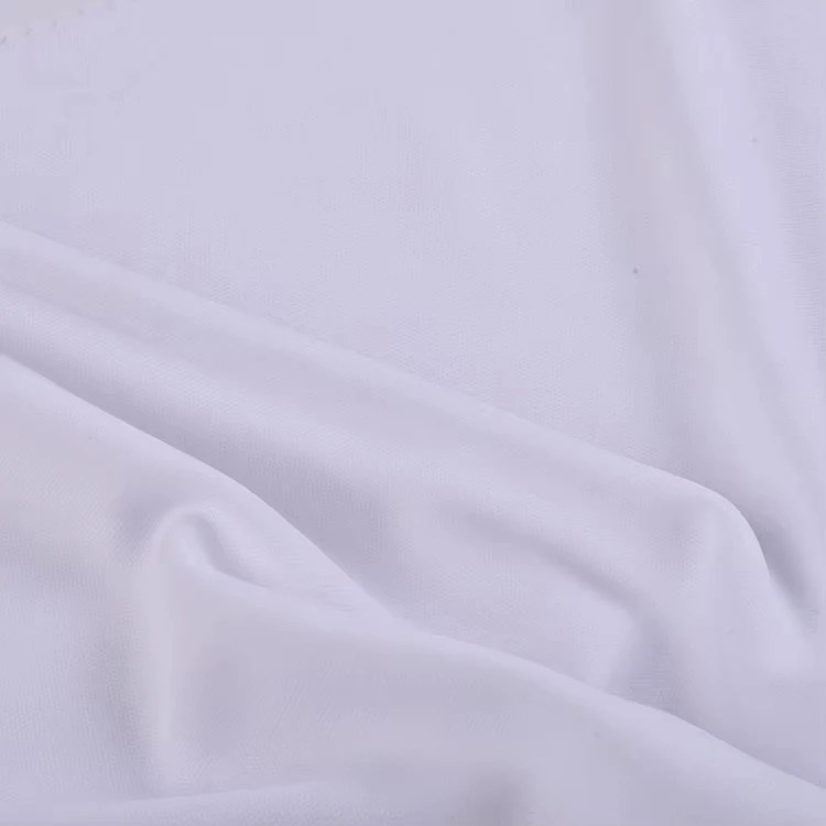 Factory Sale Knitted 120gsm Solid Color White 100% Polyester Interlock Fabric Sports T-Shirt