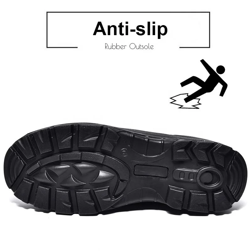 High-end customized Black genuine leather no laces industrial safety boots for South Africa