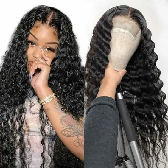 30 Inch Deep Wave Frontal Humain Hair Full Lace Wig 180% Density Burmese Curly 360 Lace Wigs Vendors Free Sample